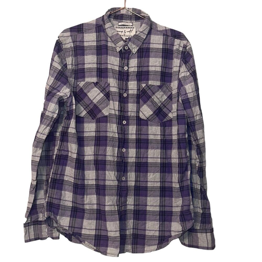 Warp and Weft Long Sleeve cotton Plaid Shirt size XL